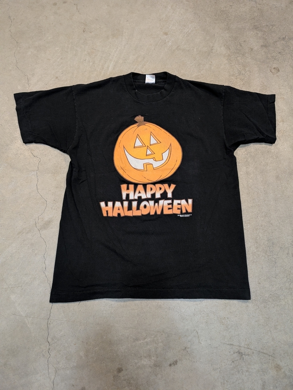 VTG 1991 Fruit Of The Loom Halloween Shirt Adult L Single Stitch Black